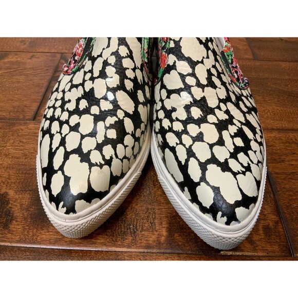 Coach C103 Multicolor Floral | Black & White Animal Print Slip On Flats, Size 8 - Picture 3 of 10